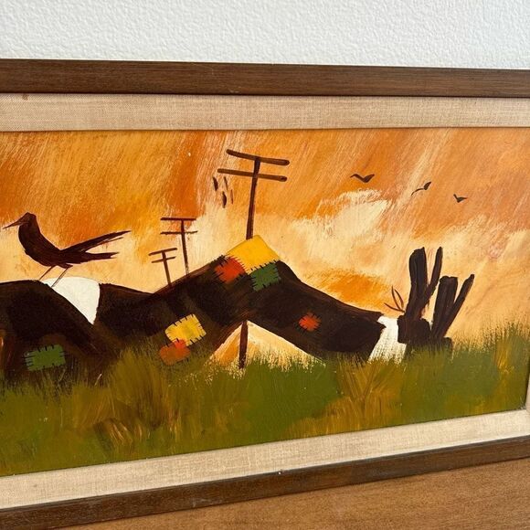 MID CENTURY MODERN CLOWN PAINTING OLD VINTAGE ABSTRACT
EXPRESSIONIST 1960s - Picture 4 of 12